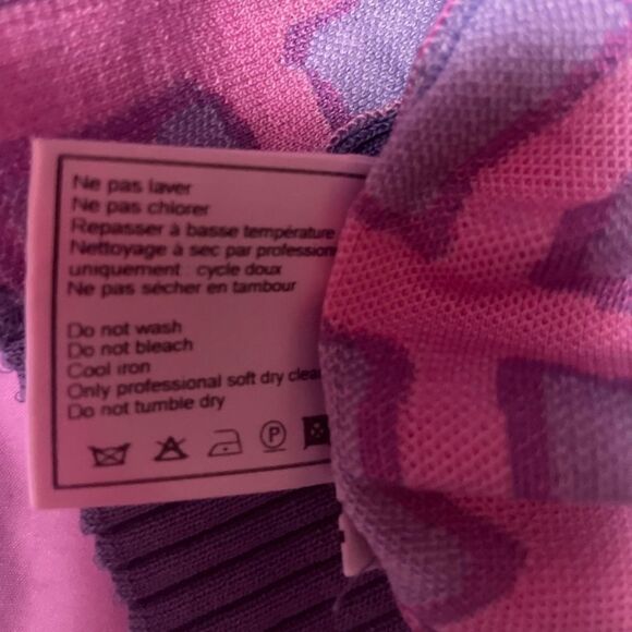 AUTHENTIC VINTAGE CHANEL PINK PURPLE ICONIC TOP & MATCHING DENIM SKIRT 36-38 - Picture 5 of 16